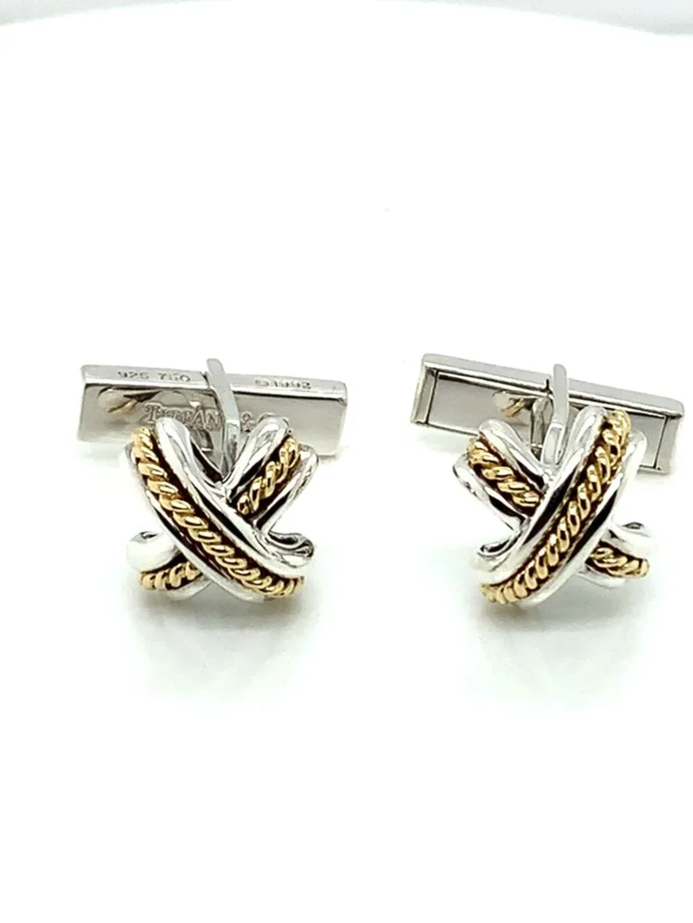 Tiffany & Co. Sterling Silver and 18K Yellow Gold Cufflinks